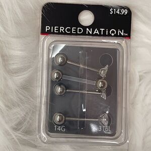 Silver Barbell Earrings